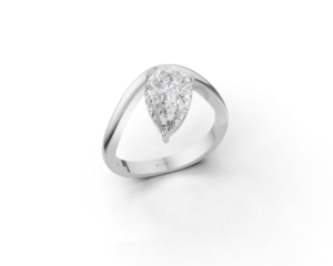 18K Gold Pear Diamond Ring – 1.90CT