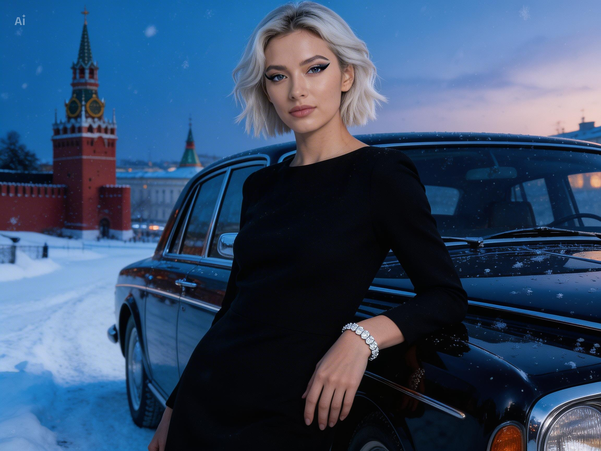 Russian Woman wearing oval diamond engagement ring in 18K white gold – Adenis Jewellery