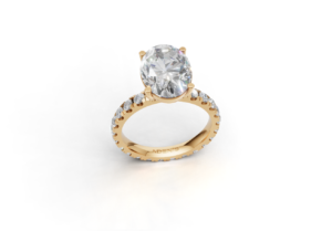 18K Gold Oval Diamond Statement Ring