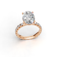 18K Gold Oval Diamond Statement Ring