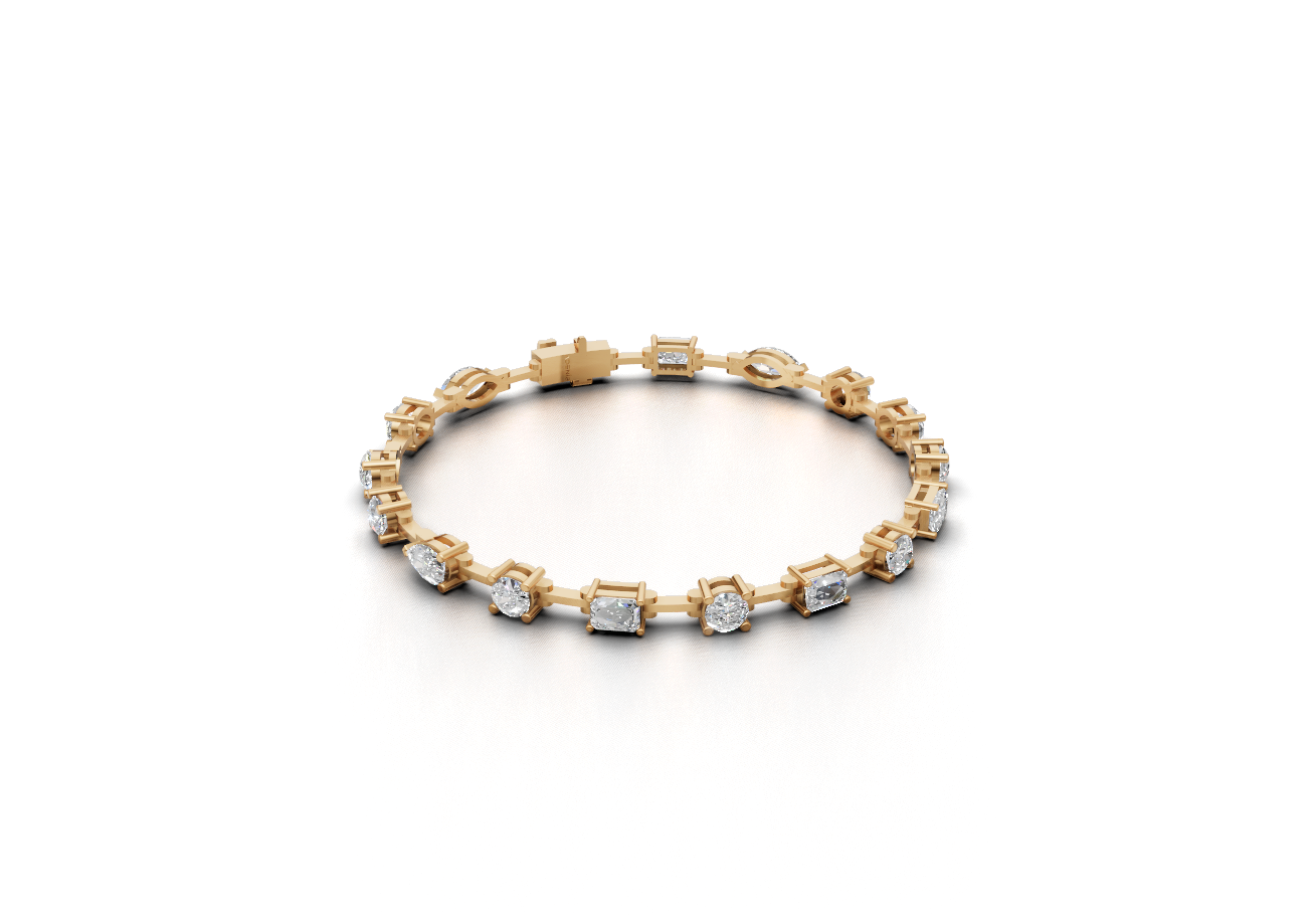 18K Gold Multi-Shape Diamond Bracelet 18K Gold Multi-Shape Diamond Bracelet