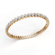18K Gold Heart Shape Diamond Bracelet – 10CT