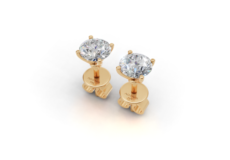 18K Gold Diamond Stud Earrings – 1.08CT
