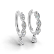 18K Gold Marquise and Pear Diamond Earrings