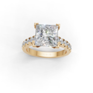 AD-RG-DIA033 — Princess Solitaire Pavé Engagement Ring