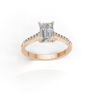 18K Gold Emerald Cut Solitaire Ring