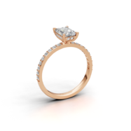 18k Gold Elegant Step-Cut Solitaire Ring