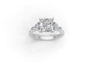 18K Gold Princess Cut Trilogy Diamond Ring 18K Gold Princess Cut Trilogy Diamond Ring