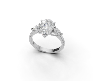 18K Gold Pear Shape Diamond Ring