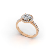 18k Gold Classic Halo Diamond Ring