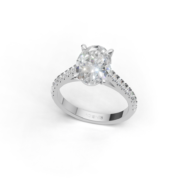 18k Gold Oval Solitaire Ring