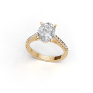 18k Gold Oval Solitaire Ring