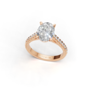 18k Gold Oval Solitaire Ring
