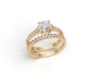 18K Gold Radiant Round Diamond Ring