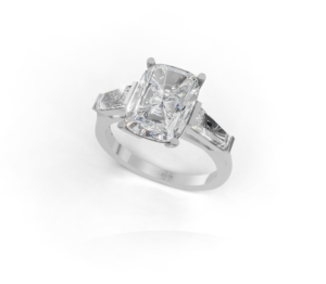 18K Gold Cushion Diamond Ring