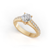 18K Gold Round Diamond Ring – 1.20CT